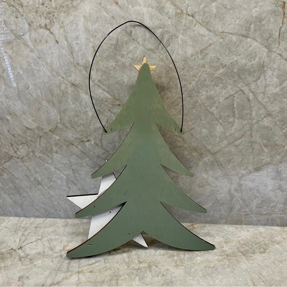 Painted Wooden Christmas Tree Decoration - Picture 2 of 2